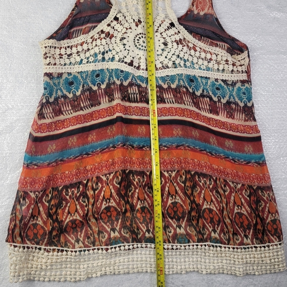 Collective Concepts Womens Southwest Aztec Print Flowy Tank Top Multicolor Large - Picture 6 of 8